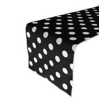 Pamuk za štampanje stola trkač polka tačkice bijela na crnoj boji