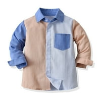 Niuredltd Toddler Boys dugih rukava zimska majica vrhova kaput za babys odjeću za patchwork boje plava