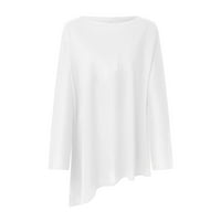 Iopqo T majice za žene Žene Fabrički dizajn Proljetni stil dugih rukava nepravilna pulover pulover u boji
