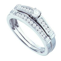Dazzlingrock kolekcija 0. Carat 14k okrugli dijamantski pasijans sa akcentima Bridal Angažman set prstena,