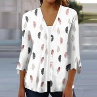 Amousa ženska bluza za bluzu za bluzu na duljinu rukav, ležerni bazični gumb