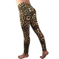 Žene Stretch Yoga gamaše Leopard Print Trčanje Teretana Sportska visoka struka Hlače hlače
