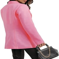Lagane jakne za hranu za žene za žene LEAL duga haljina s džepovima za radnu ured Pink