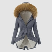 SHPWFBE kaputi za žene Ženska topla jakna Otičnica 'Oblikovani rov zimski kapuljač debljine