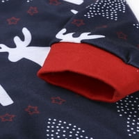 Bowanadamles Family Pajama Božićni podudaranje Set Reindeer Ispran