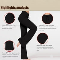Ženske joge hlače modalne labave joge joge s crtežom za jogu i trčanje joggers casual lounge hlače crni