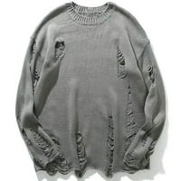 Pumfylm pulover džemperi za muškarce obrezane pulover džemperi za muškarce Dressy rukava Grey XL