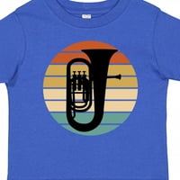 Inktastična Tuba Music Retro Sunset Silhouette Poklon mališana majica majica ili majica Toddler