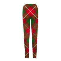 Ležerne gamage za žene sa džepovima Žene Slatki uzorak Božićne gamaše Elastične gamaše casual pantalone