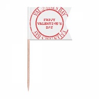 Crvena poštanska marka Sretna valentinova zastava za zube za označavanje oznake za zabavu
