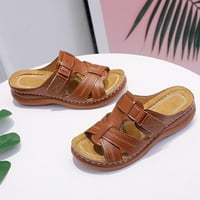 Sandale za žene Prodaja Clearnce Ortopedske cipele Summer Sandale Comfy ravne kožne klizače Niski klin
