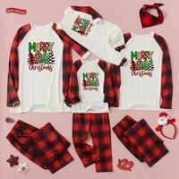 Lovskoo Usklađivanje obiteljske božićne pidžame za novorođenčad za bebe i Xtmas Tree Ispisani okrugli