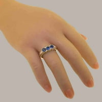 Britanci napravio je 10k Rose Gold originalni prirodni prsten za izjavu sa safirom ženskim putem - Opcije