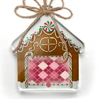Ornament tiskani jedan oboren crveni kvadrat dizajn uzorak božićnog neonblonda