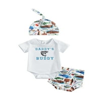 Novorođene novorođenčad za bebe Boys Romper ljetni setovi odjeće, pisma Ispis ROMPER s elastičnim strukom