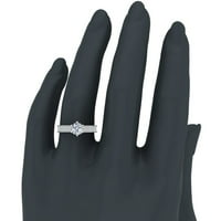 Dijamantni zaručni prsten za žene okrugli sjajni solitaire dijamantni prsten sa dvostrukim redom Shank