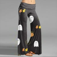 Feterrnal ženska modna halloween print casual pantalone za crteže široke noge hlače za žene
