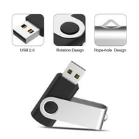 4GB Flash Drive Pack, USB 2. Thumb diskovi rasuti okretni memorijski stick 4G Show pogon Zip pogon pogon za pohranu podataka, crna