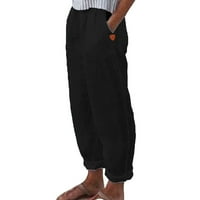 Ženske hlače široke vučne struke modne vučne kantalne pantalone u pravu noge dugačke pantalone s džepovima