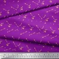 Soimoi Brown Japan Crepe satenski tkanina četkica sažetak apstraktna ispis tkanina od dvorišta široko