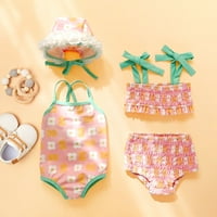 Ruffle Bikini Baby Print Set Girls Ljeto Slatko cvijeće Djevojke kupaćih kratkih zrtvica Djevojke