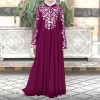 Ženska haljina kaftana arapska Jilbab Abaya čipkasti šivanje maxi haljine