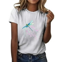 Ženski vrhovi modni maslačak tiskani grafički okrugli vrat tunika tinejdžerke ljetne tinejdžerske djevojke Ležerna majica za bluza
