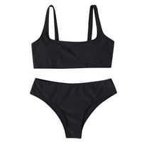 Ženski kupaći kostim push rez set prugasti halter visoki struk dva kupaća kostim bikini up kupaće kostimi