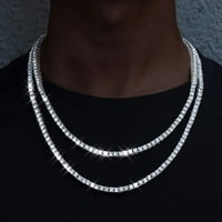 Ledena ogrlica za tenis ili narukvicu za muškarce, kubični cirkon zlatni srebrni choker kristalno ogrlica