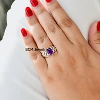 Sterling srebrni prsten za žene, originalni ametist prsten dragulja jedinstvenog ručno izrađenog prstena