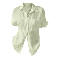 LisingTool majice s dugim rukavima za žene Ženska ljetna puna boja labava plus veličina duga pamučna