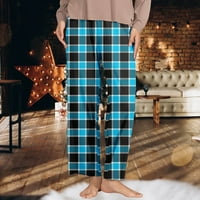 Puawkoer Womens Classic Plaid elastični pojas s elastičnim strukom pantalone casual pantnih odijela