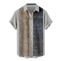 Košulje za muškarce Muški ispisani uzorak Ležerne modne rever Majica kratkih rukava Bluusegray Short