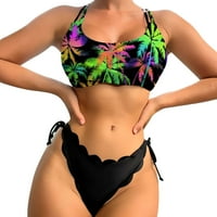 Ženski kupaći kostimi Bikini Coconut Print Set Dva Set Split kupaći kostim plus veličina