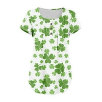 Gotyou ženski dan Sv. Patricka Cvjetni print Ležerne prilikom majica kratki rukav uživo dugme TOP zeleni
