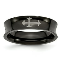Konkavni križevi od nehrđajućeg čelika i crne ip-pobrijane vjenčane prstene veličine 10