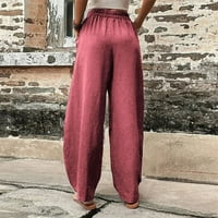 Zodggu ženske trendy casual labav bager džepne hlače modne repute pantalone Količine pamučne i posteljine