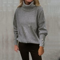 Muški džemper 2xl konošenje dukserica Žene labavi dugi rukav džemper Ležeran za pulover u vratu, duge