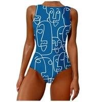 Kupaći kostim za žene Bikinis Žene Graffiti Sažetak Cvjetni print Široke trake Visoko vrat bez rukava