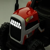 Lakecy Electric Wheeler za dječju vožnju traktorom sa prikolicom 12V električni električni traktor Toy W Daljinski upravljač Električni automobil za djecu Tri brzina podesiva zaslon za napajanje LED svjetlo