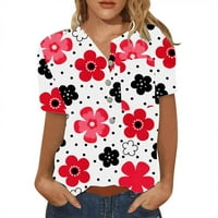 Košulje za žene Grafičke teže kratki rukav vrhovi Dressy Fashion Summer Grafički cvjetni tunirani Trendi