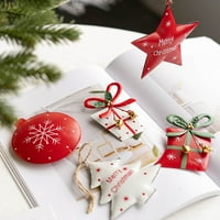 Meuva Božićni ukrasni privjesak Božićno drvsko ukrasno privjesak Iron Swreng Snow Božićno drvce Crveno