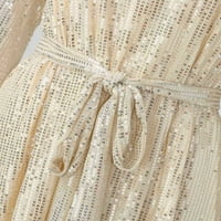 DrpGunly corset haljina za odmor Sequin perled čipke gore dugih rukava za žene maturalne haljine zlato