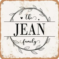 Metalni znak - Jean porodica - Vintage Rusty Look