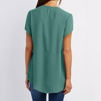 Hueook majice za žene plus veličine kratkih rukava modni print okrugli vrat majica na vrhu casual pulover