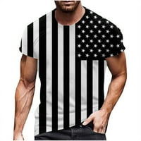 Clearice Muške košulje 4. srpnja Američki majica kratkih rukava Majice za kratke rukave Majice TEE bijeli