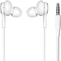 Premium bijeli žičani stereo slušalice u ušima sa linijskim daljinskim i mikrofonom kompatibilni sa Samsung Galaxy Rugby Pro