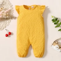 Dječja djevojka odjeća mjeseci dječje djevojke ljetne rukavice bez rukava bez rukava za bebe djevojčicu Fly ruffled rukava bodinut žuta