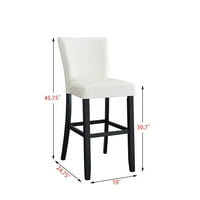 JS Masivno drvo visoko elastičnost visoka barska stolica bijela