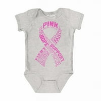 Shop4Ever Rak dojke Pink Riječ Riječ Montage Baby's Bodysuit dojenčad pamučne rogove Rok Heather Grey